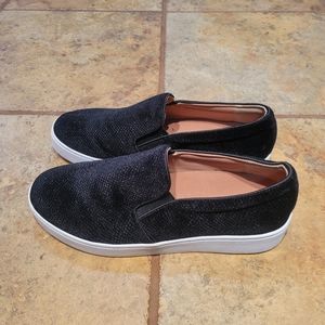 Vionic Black Velour Slip On Sneakers Size US 6/EU 37 EUC